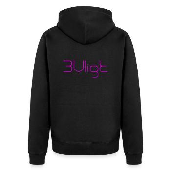 sms chat language fortifications english three 3 three - Unisex Premium Organic Zip Hoodie - black - Back - Nico (187cm)