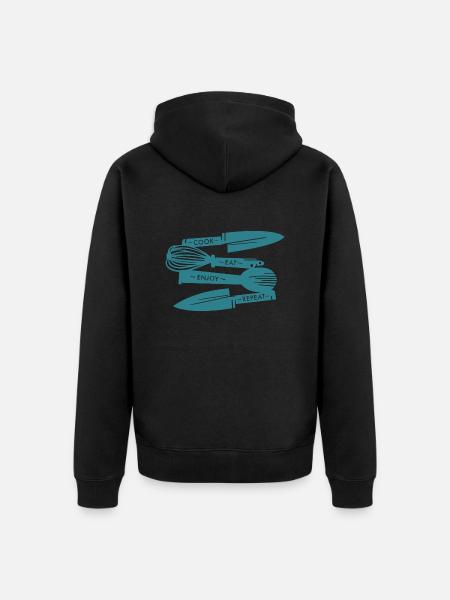 Love for cooking - Unisex Premium Organic Zip Hoodie - black