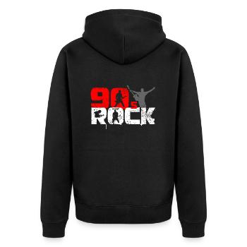 Vintage 90er Jahre Rock Musik Fan - Unisex Premium Bio Zip Hoodie - Schwarz - Hinten - Nico (187cm)