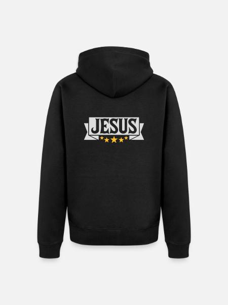 Jesus Christ Banner Quote - Unisex Premium Organic Zip Hoodie - black