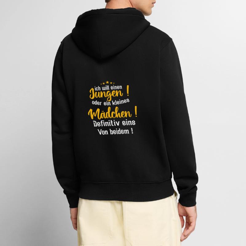 Kleiner Junge | ich will einen jungen oder ein Unisex Premium Bio Zip Hoodie