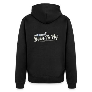 Born To Fly Airline Pilot Aviation - Veste à capuche bio Premium Unisexe - noir - Dos - Nico (187cm)