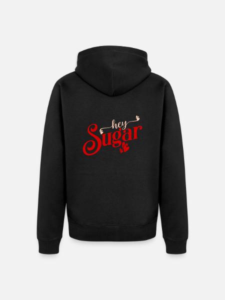 hey sugar Saint-Valentin - Veste à capuche bio Premium Unisexe - noir