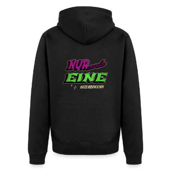 lustiger spruch meerkatze falbkatze seekatze - Unisex Premium Bio Zip Hoodie - Schwarz - Hinten - Nico (187cm)