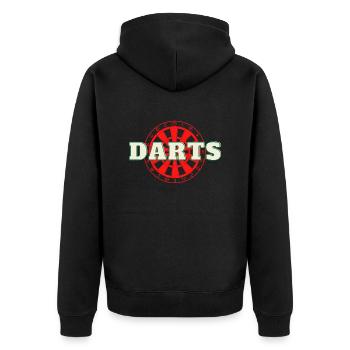 180 5 - Unisex Premium Bio Zip Hoodie - Schwarz - Hinten - Nico (187cm)