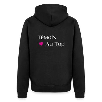 Témoin au top - Veste à capuche bio Premium Unisexe - noir - Dos - Nico (187cm)
