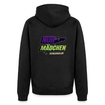 miezekatze lieben hauskatze statement großkatze - Unisex Premium Bio Zip Hoodie - Schwarz - Hinten - Nico (187cm)