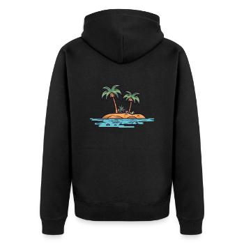 Palm Island - Unisex Premium Organic Zip Hoodie - black - Back - Nico (187cm)