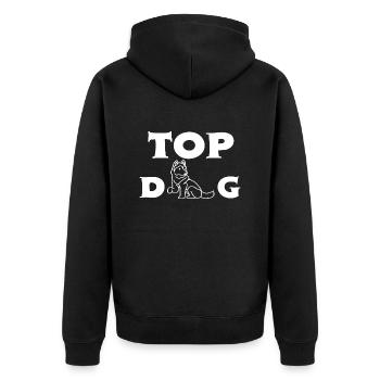 TOP DOG - Unisex Premium Organic Zip Hoodie - black - Back - Nico (187cm)