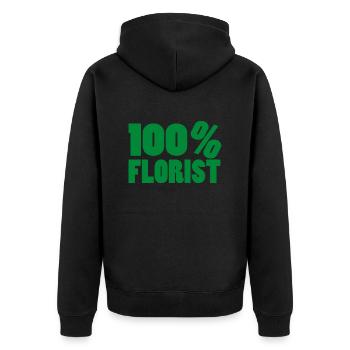 Flower Flower Plant - Unisex Premium Organic Zip Hoodie - black - Back - Nico (187cm)