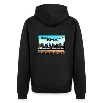 bmx race racing vtt motocross mtb bike rad - Veste à capuche bio Premium Unisexe - noir - Dos - Nico (187cm)