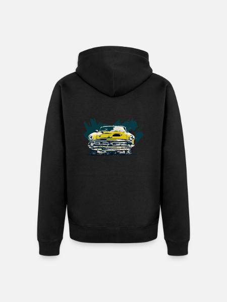 Retro-Auto - Unisex Premium Bio Zip Hoodie - Schwarz