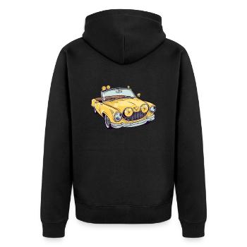 Cabriolet jaune - Veste à capuche bio Premium Unisexe - noir - Dos - Nico (187cm)