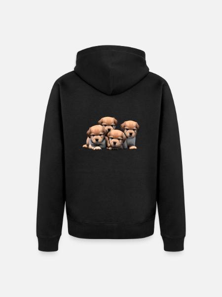 Funny dogs - Unisex Premium Organic Zip Hoodie - black
