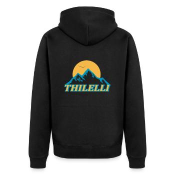 logo THILELLI - Veste à capuche bio Premium Unisexe - noir - Dos - Nico (187cm)