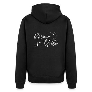 Rêveur étoilé - Veste à capuche bio Premium Unisexe - noir - Dos - Nico (187cm)