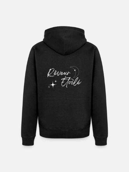Rêveur étoilé - Veste à capuche bio Premium Unisexe - noir