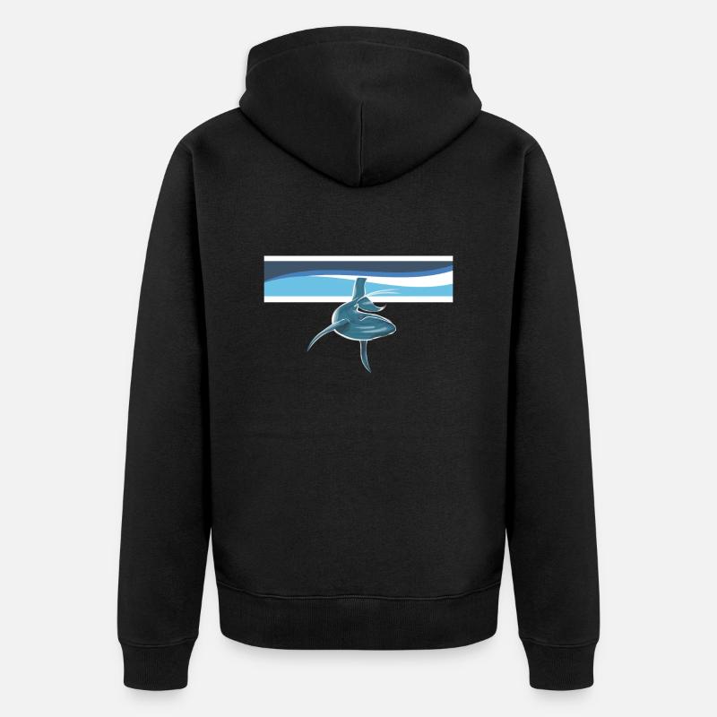 Buckelwal - Unisex Premium Bio Zip Hoodie - Schwarz