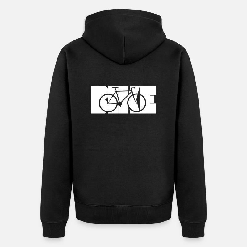 Single Speed Schatten - Unisex Premium Bio Zip Hoodie - Schwarz