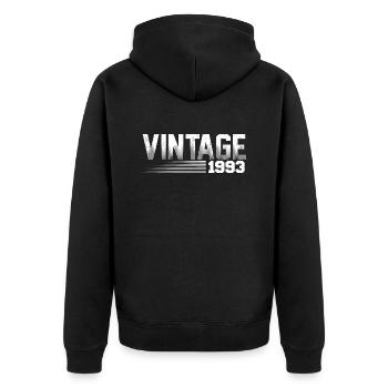 Vintage 1993 Birthday Retro 1993 - Unisex Premium Organic Zip Hoodie - black - Back - Nico (187cm)