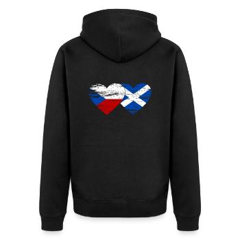 République tchèque Ecosse drapeau coeur utilisé - Veste à capuche bio Premium Unisexe - noir - Dos - Nico (187cm)