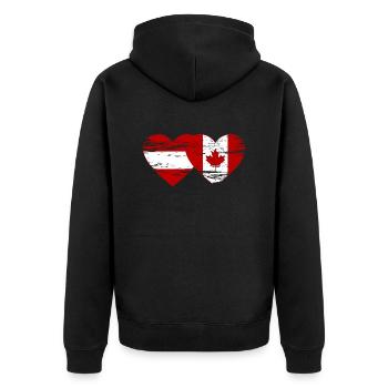 Coeur de drapeau Autriche Canada utilisé - Veste à capuche bio Premium Unisexe - noir - Dos - Nico (187cm)