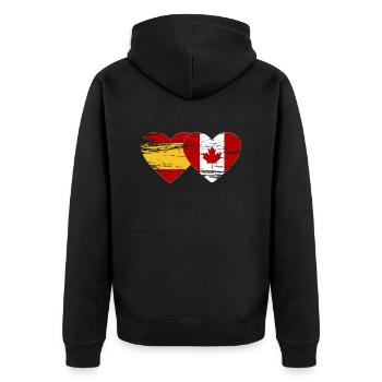 Coeur de drapeau Espagne Canada utilisé - Veste à capuche bio Premium Unisexe - noir - Dos - Nico (187cm)