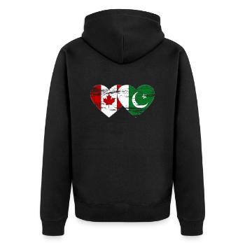 Coeur de drapeau du Canada Pakistan utilisé - Veste à capuche bio Premium Unisexe - noir - Dos - Nico (187cm)