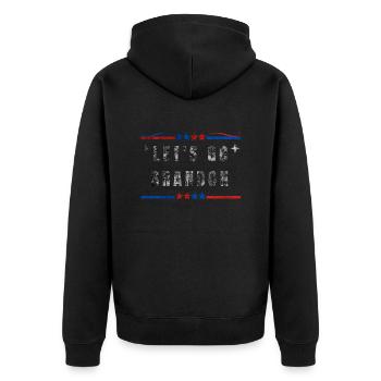 Rallying Cry T-Shirt - - Unisex Premium Bio Zip Hoodie - Schwarz - Hinten - Nico (187cm)