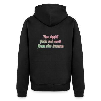 Apple if not far from the trunk - Unisex Premium Organic Zip Hoodie - black - Back - Nico (187cm)