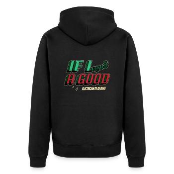 home electrical joke birthday present idea - Unisex Premium Organic Zip Hoodie - black - Back - Nico (187cm)