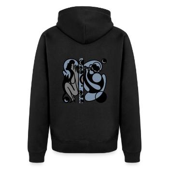 Good. Hidden thoughts behind protective walls - Unisex Premium Organic Zip Hoodie - black - Back - Nico (187cm)