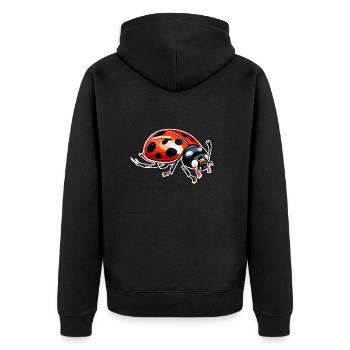 Ladybug / Lucky Charm / Dotted / New Year - Unisex Premium Organic Zip Hoodie - black - Back - Nico (187cm)