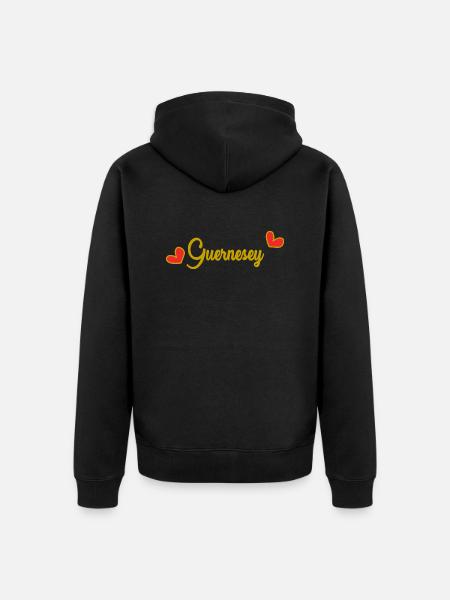 GUERNESEY. ÎLE. ANGLETERRE - Veste à capuche bio Premium Unisexe - noir