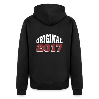 Original 2017 - Unisex Premium Organic Zip Hoodie - black - Back - Nico (187cm)