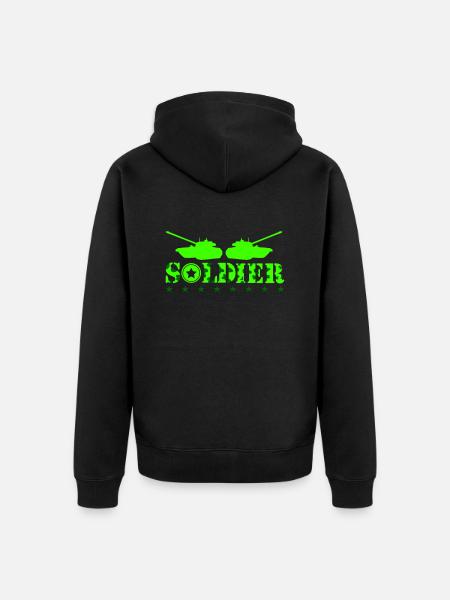 Soldier Tank - Unisex Premium Organic Zip Hoodie - black