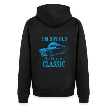 I M Not Old I M A Classic Birthday Gift - Unisex Premium Organic Zip Hoodie - black - Back - Nico (187cm)
