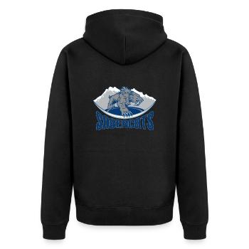 Säbelzahntiger - Unisex Premium Bio Zip Hoodie - Schwarz - Hinten - Nico (187cm)