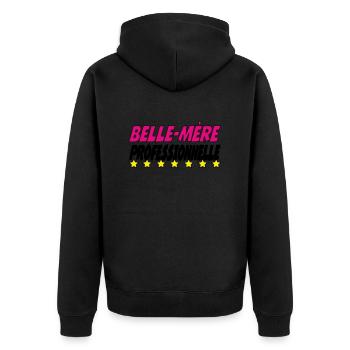 PROFESSIONAL mother-in-law - Unisex Premium Organic Zip Hoodie - black - Back - Nico (187cm)