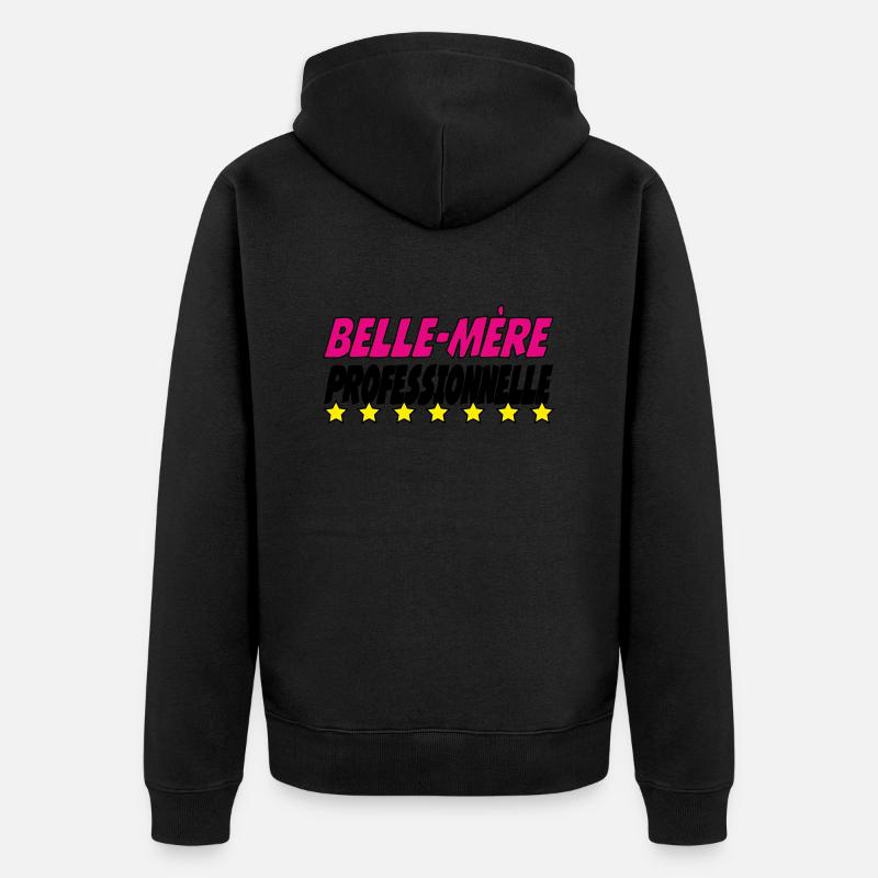 PROFESSIONELL Schwiegermutter - Unisex Premium Bio Zip Hoodie - Schwarz