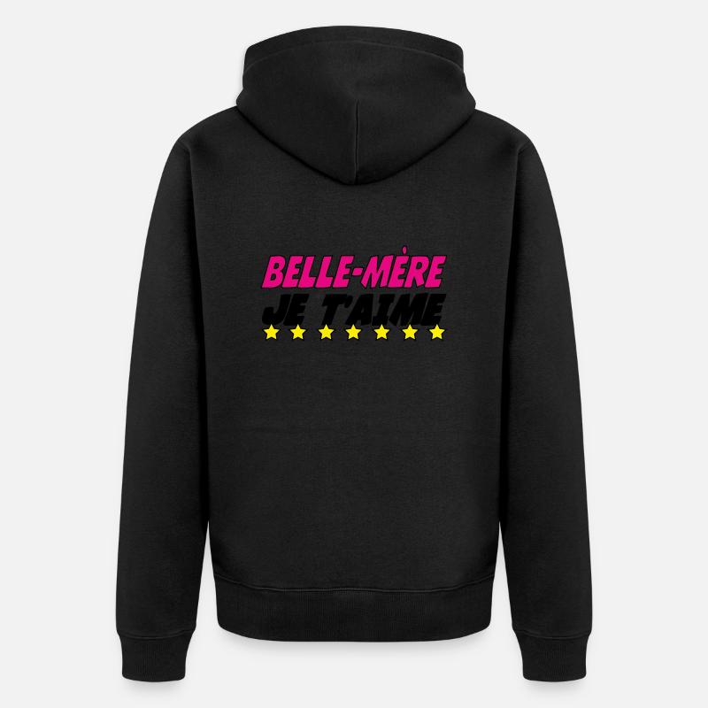 Stiefmutter, ich liebe dich - Unisex Premium Bio Zip Hoodie - Schwarz