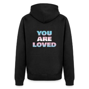 Vous êtes aimés - Veste à capuche bio Premium Unisexe - noir - Dos - Nico (187cm)