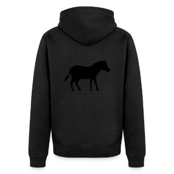 Horse Pony - Unisex Premium Organic Zip Hoodie - black - Back - Nico (187cm)