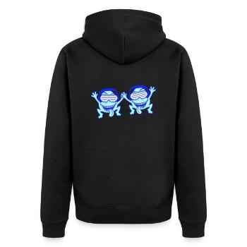 2 DJ Party Horreur Monstre Alien Alien Équipe - Veste à capuche bio Premium Unisexe - noir - Dos - Nico (187cm)
