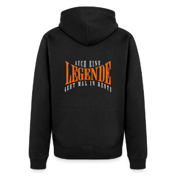 Legende geht in Rente Geschenk für Ruhestand - Unisex Premium Bio Zip Hoodie - Schwarz - Hinten - Nico (187cm)