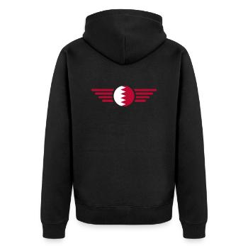 J’aime Bahreïn, T-shirt design de style élégance - Veste à capuche bio Premium Unisexe - noir - Dos - Nico (187cm)