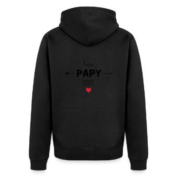 Futur papy 2025 - Veste à capuche bio Premium Unisexe - noir - Dos - Nico (187cm)
