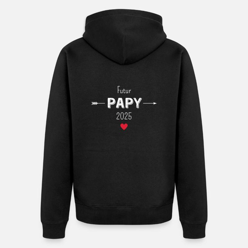 Futur papy 2025 - Veste à capuche bio Premium Unisexe - noir