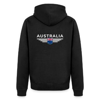 Ich liebe Australien Outfit T-Shirt Design - Unisex Premium Bio Zip Hoodie - Schwarz - Hinten - Nico (187cm)