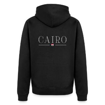Cairo T-Shirt Outfit Design - Veste à capuche bio Premium Unisexe - noir - Dos - Nico (187cm)